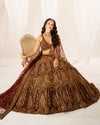 Lehenga - Crop Top Wine 072A